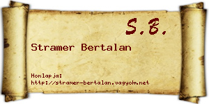 Stramer Bertalan névjegykártya